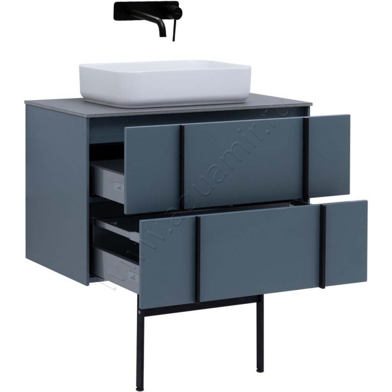 Тумба под раковину Allen Brau Reality 80 см, синий матовый 132005BGM в интерьере