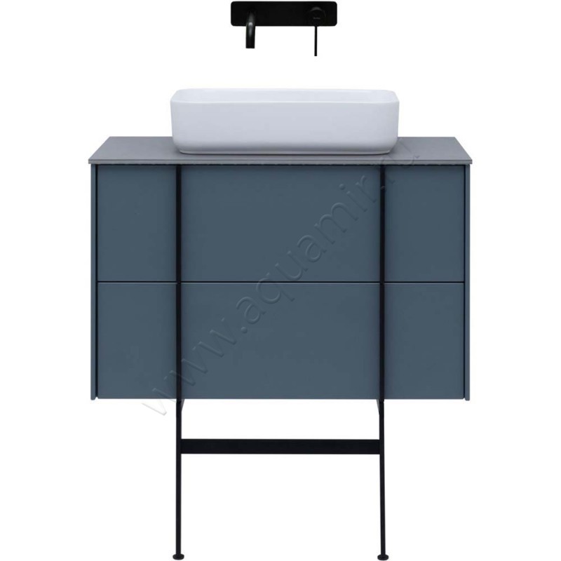 Тумба под раковину Allen Brau Reality 80 см, синий матовый 132005BGM в интерьере