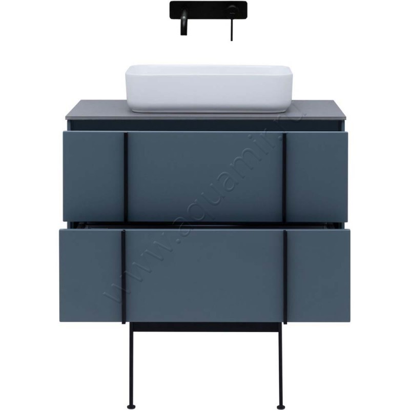Тумба под раковину Allen Brau Reality 80 см, синий матовый 132005BGM в интерьере