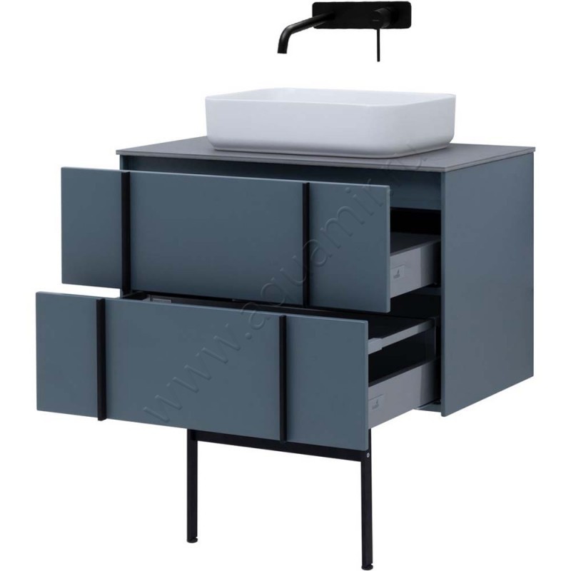 Тумба под раковину Allen Brau Reality 80 см, синий матовый 132005BGM в интерьере