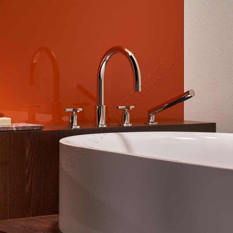 Смеситель для ванны Dornbracht TARA шампань браш 2751289246 в интерьере