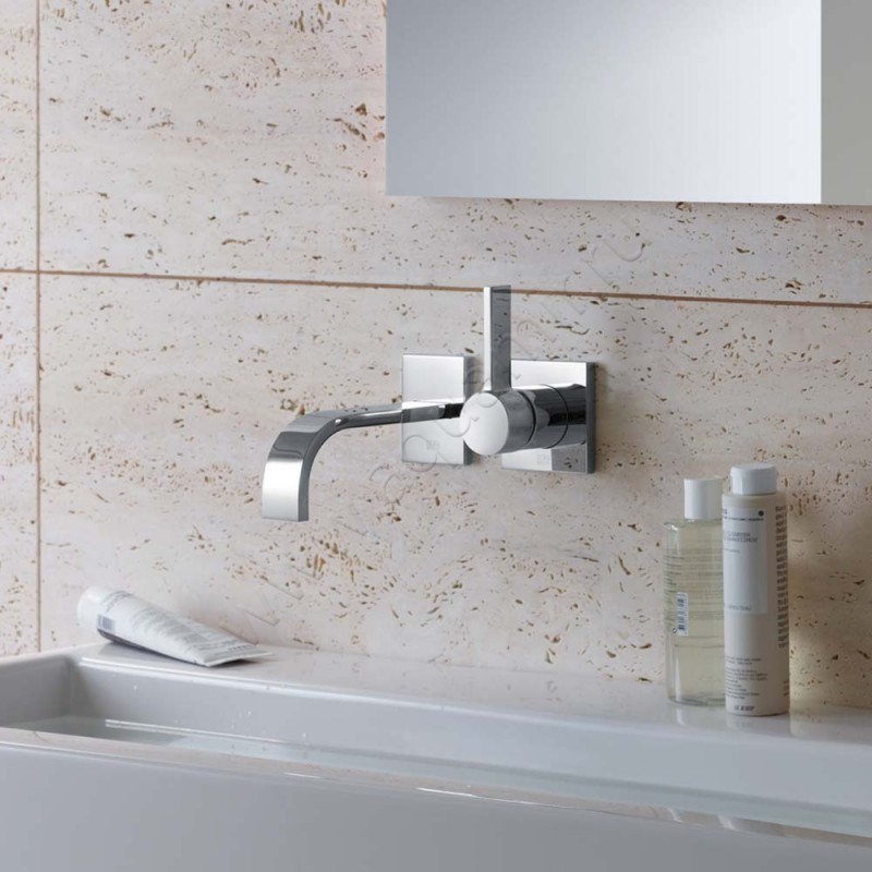 Смеситель для раковины Dornbracht МЕМ брашированная платина 3686078206 в интерьере