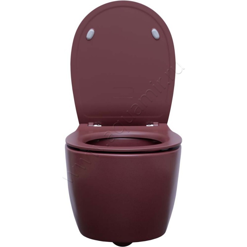 Унитаз подвесной Allen Brau FANTASY 51 см, безободковый, красный матовый 411004BD в интерьере