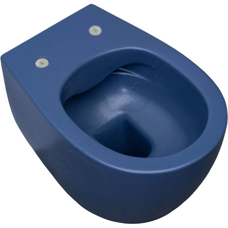 Унитаз подвесной Allen Brau FANTASY 51 см, безободковый, синий матовый 411004ID в интерьере