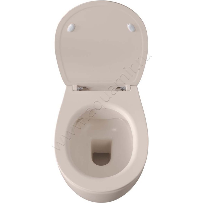 Унитаз подвесной Allen Brau FANTASY 51 см, безободковый, бежевый матовый 411004IV в интерьере