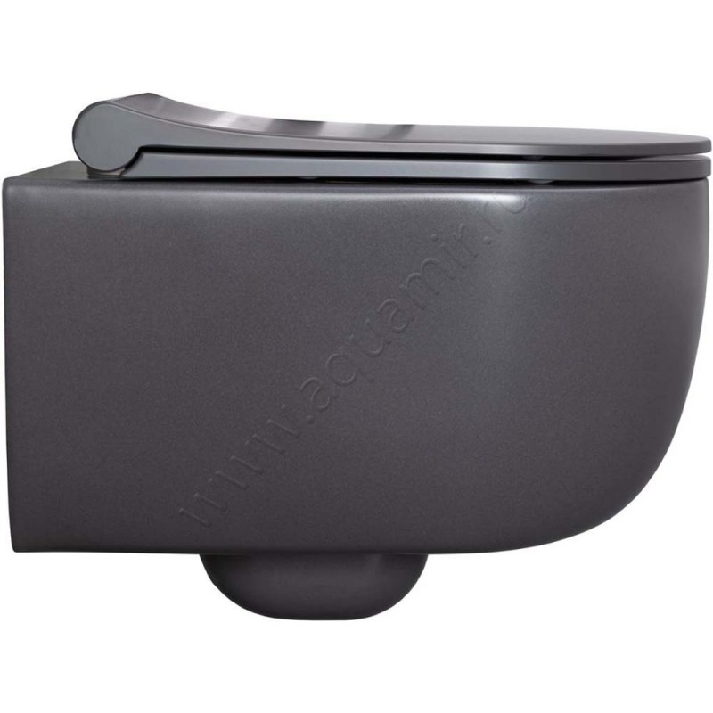 Унитаз подвесной Allen Brau PRIORITY 49 см, безободковый, серый матовый 431002AN в интерьере