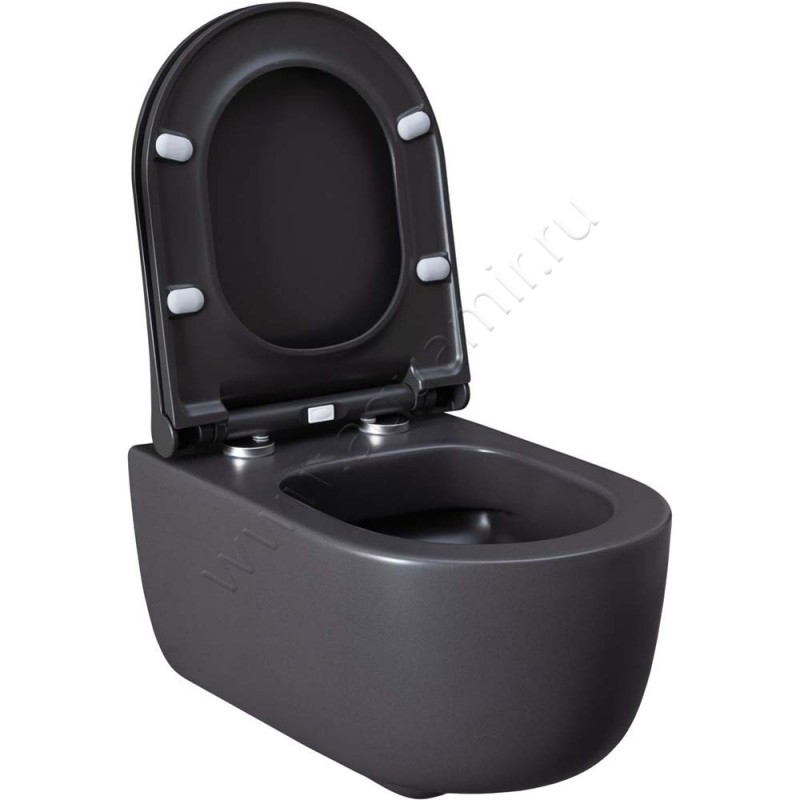 Унитаз подвесной Allen Brau PRIORITY 49 см, безободковый, серый матовый 431002AN в интерьере