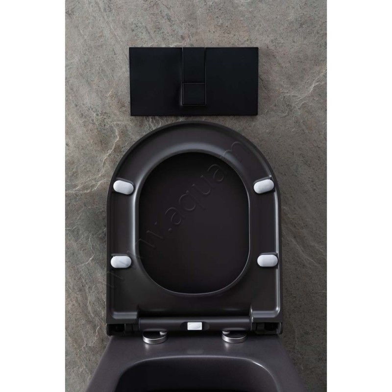 Унитаз подвесной Allen Brau PRIORITY 49 см, безободковый, серый матовый 431002AN в интерьере