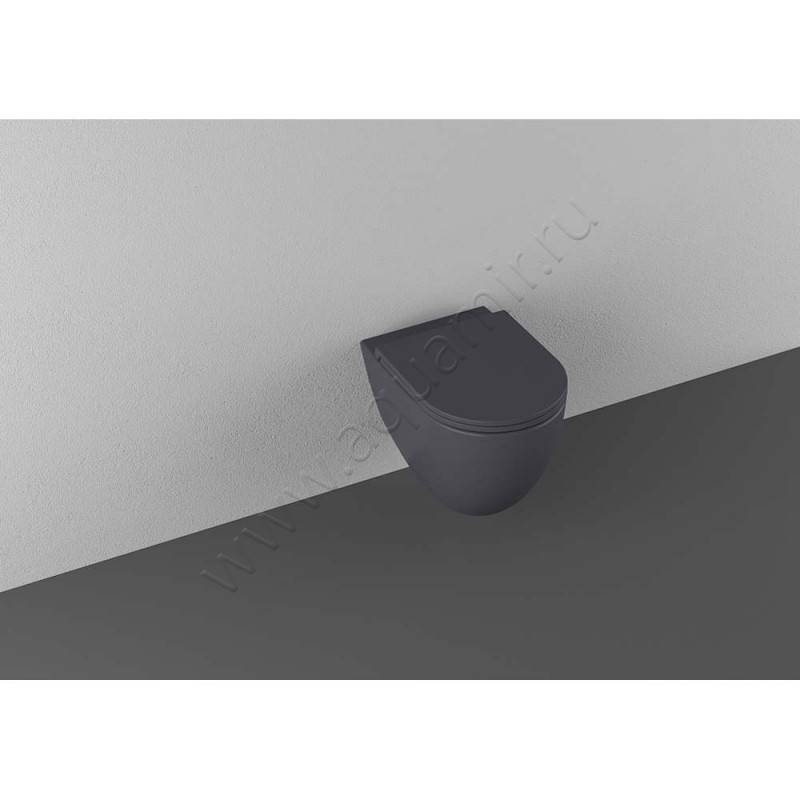 Унитаз подвесной Allen Brau REALITY 53 см, безободковый, черный матовый 432006AN в интерьере