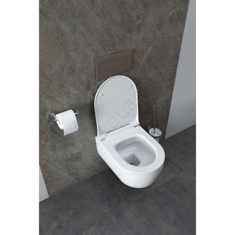 Унитаз подвесной Allen Brau PRIORITY с крышкой микролифт, 49 см, безободковый, белый 4310022043100420 в интерьере