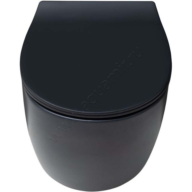 Унитаз подвесной Allen Brau FANTASY с крышкой микролифт, 51 см, безободковый, черный матовый 4110043141100531 в интерьере