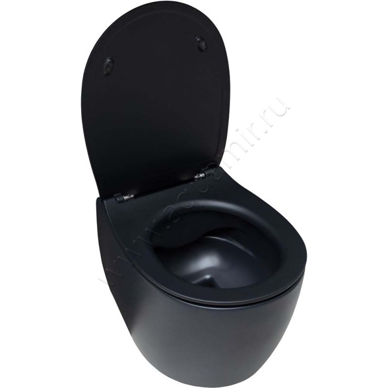 Унитаз подвесной Allen Brau FANTASY с крышкой микролифт, 51 см, безободковый, черный матовый 4110043141100531 в интерьере