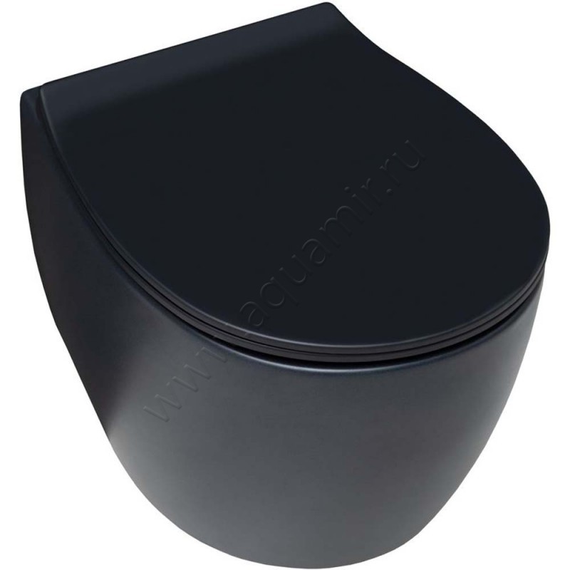 Унитаз подвесной Allen Brau FANTASY с крышкой микролифт, 51 см, безободковый, черный матовый 4110043141100531 в интерьере