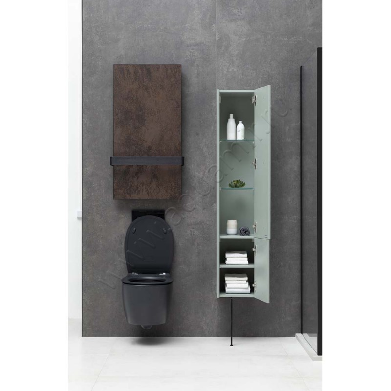 Унитаз подвесной Allen Brau FANTASY с крышкой микролифт, 51 см, безободковый, черный матовый 4110043141100531 в интерьере