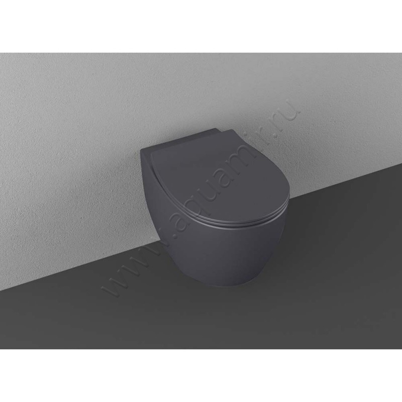 Унитаз подвесной Allen Brau FANTASY с крышкой микролифт, 51 см, безободковый, черный матовый 411004AN411005AN в интерьере