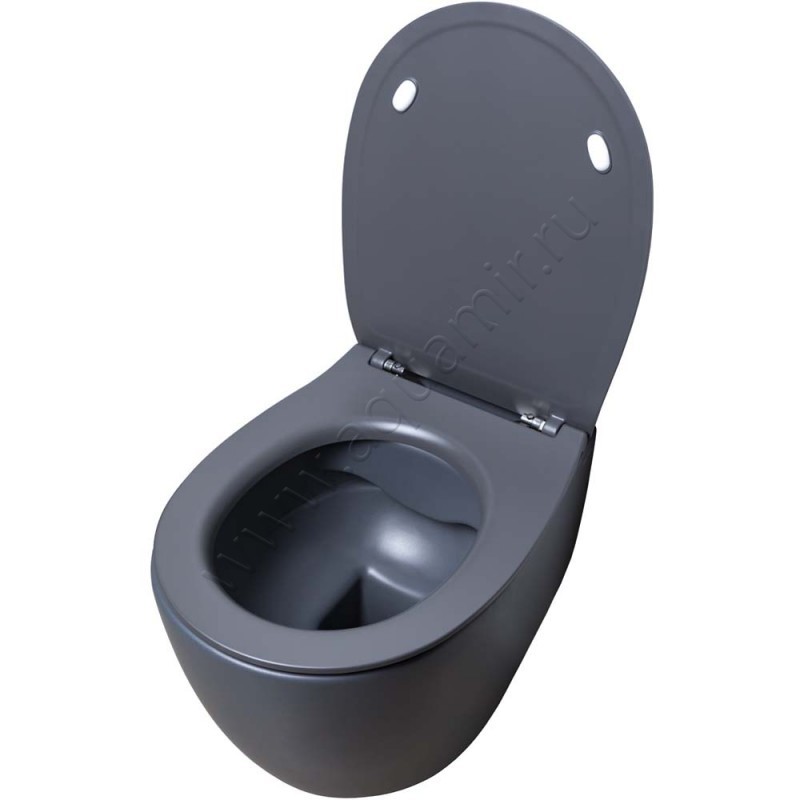 Унитаз подвесной Allen Brau FANTASY с крышкой микролифт, 51 см, безободковый, черный матовый 411004AN411005AN в интерьере