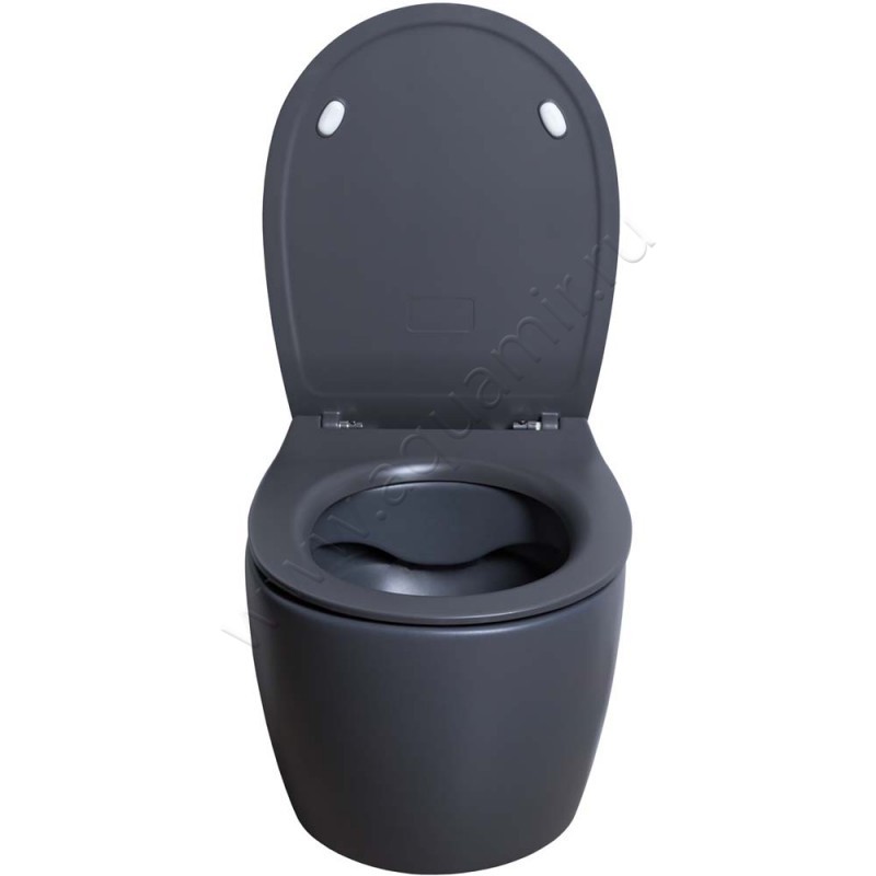 Унитаз подвесной Allen Brau FANTASY с крышкой микролифт, 51 см, безободковый, черный матовый 411004AN411005AN в интерьере