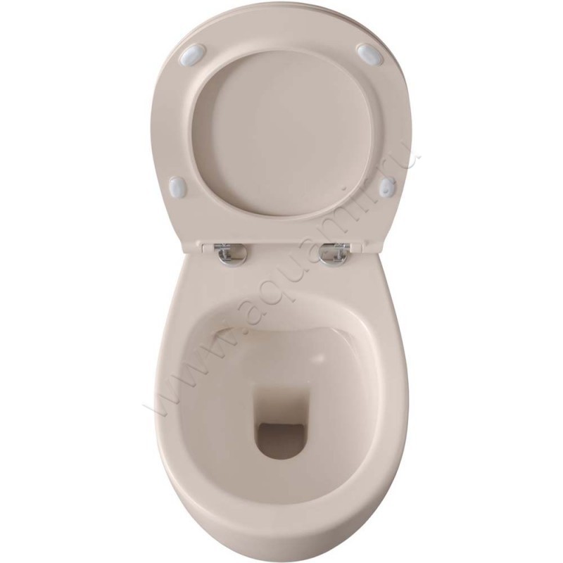 Унитаз подвесной Allen Brau FANTASY с крышкой микролифт, 51 см, безободковый, бежевый матовый 411004IV411005IV в интерьере