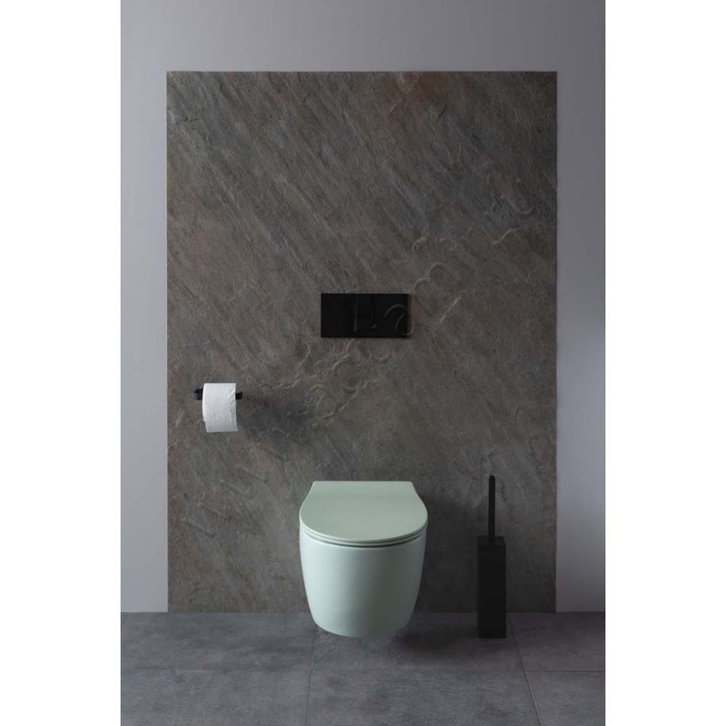 Унитаз подвесной Allen Brau FANTASY с крышкой микролифт, 51 см, безободковый, зеленый матовый 411004MT411005MT в интерьере