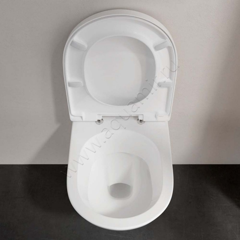 Унитаз подвесной Villeroy & Boch O.NOVO с крышкой микролифт, 49 см, белый 568810R19M38S101 в интерьере