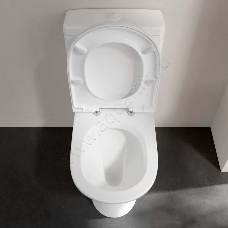 Унитаз-компакт Villeroy & Boch O.NOVO с крышкой микролифт, 64 см, белый 565810R15788S1R19M38S101 в интерьере