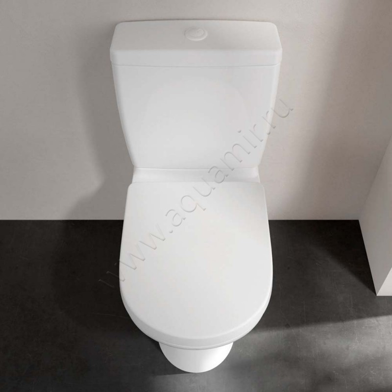 Унитаз-компакт Villeroy & Boch O.NOVO с крышкой микролифт, 64 см, белый 565810R15788R1R19M38S101 в интерьере