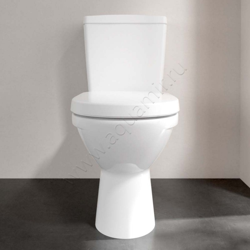 Унитаз-компакт Villeroy & Boch O.NOVO с крышкой микролифт, 67 см, белый 566110R15760G1R19M38S101 в интерьере
