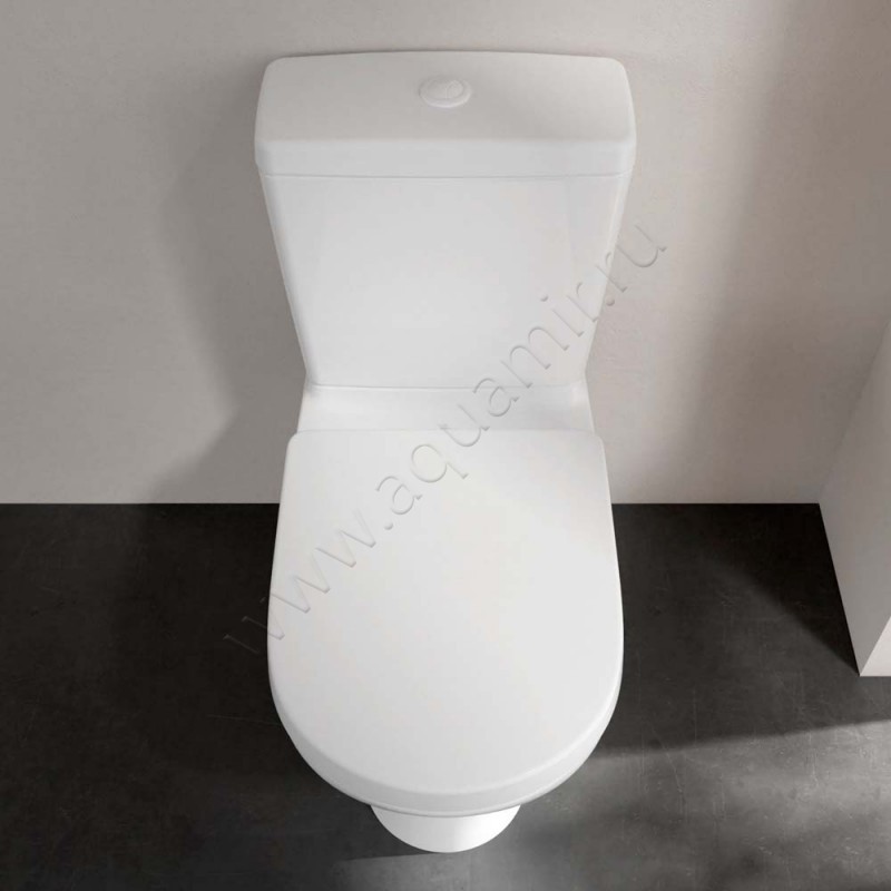Унитаз-компакт Villeroy & Boch O.NOVO с крышкой микролифт, 67 см, белый 566110R15760G1R19M38S101 в интерьере