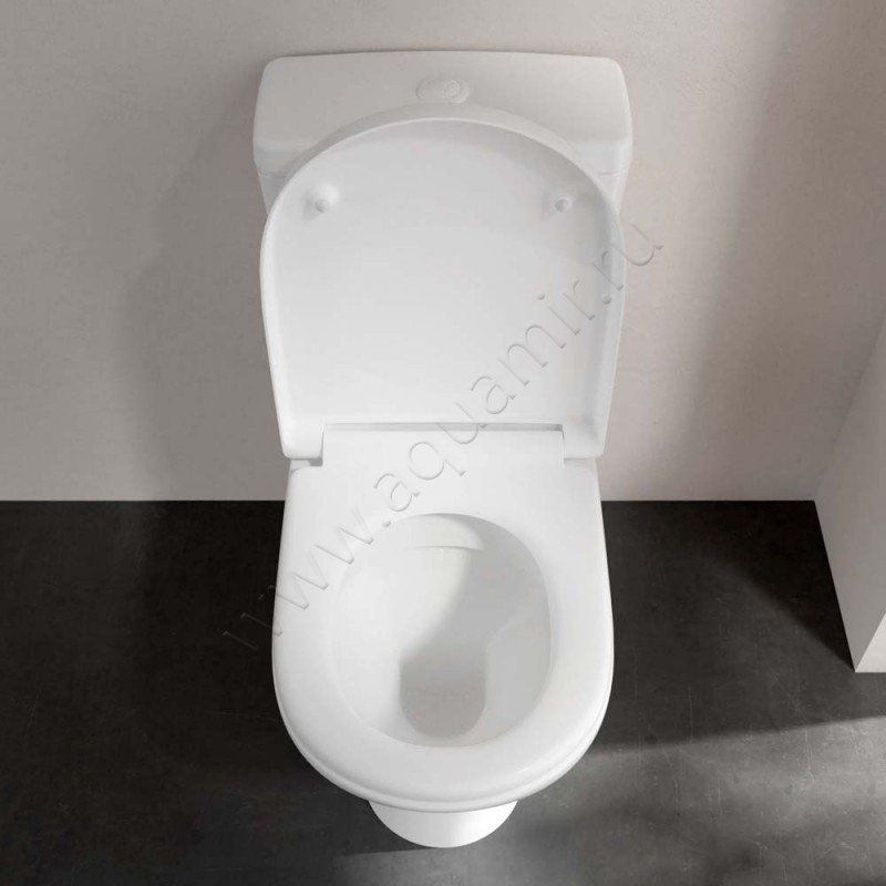 Унитаз-компакт Villeroy & Boch O.NOVO с крышкой микролифт, 67 см, белый 566110R15760G1R19M38S101 в интерьере