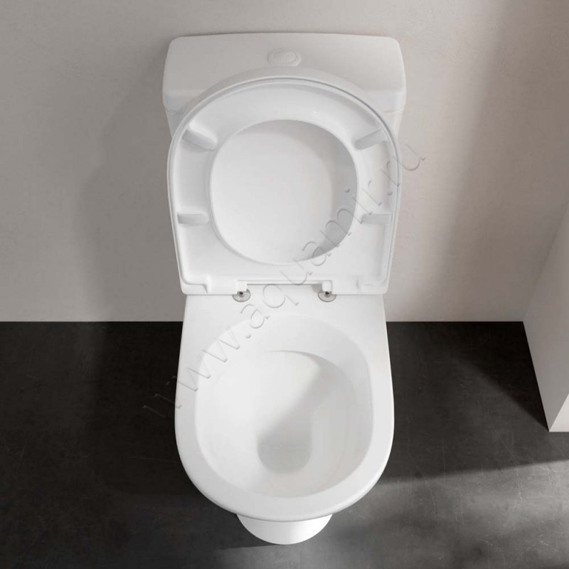 Унитаз-компакт Villeroy & Boch O.NOVO с крышкой микролифт, 67 см, белый 566101R15760S1R19M38S101 в интерьере