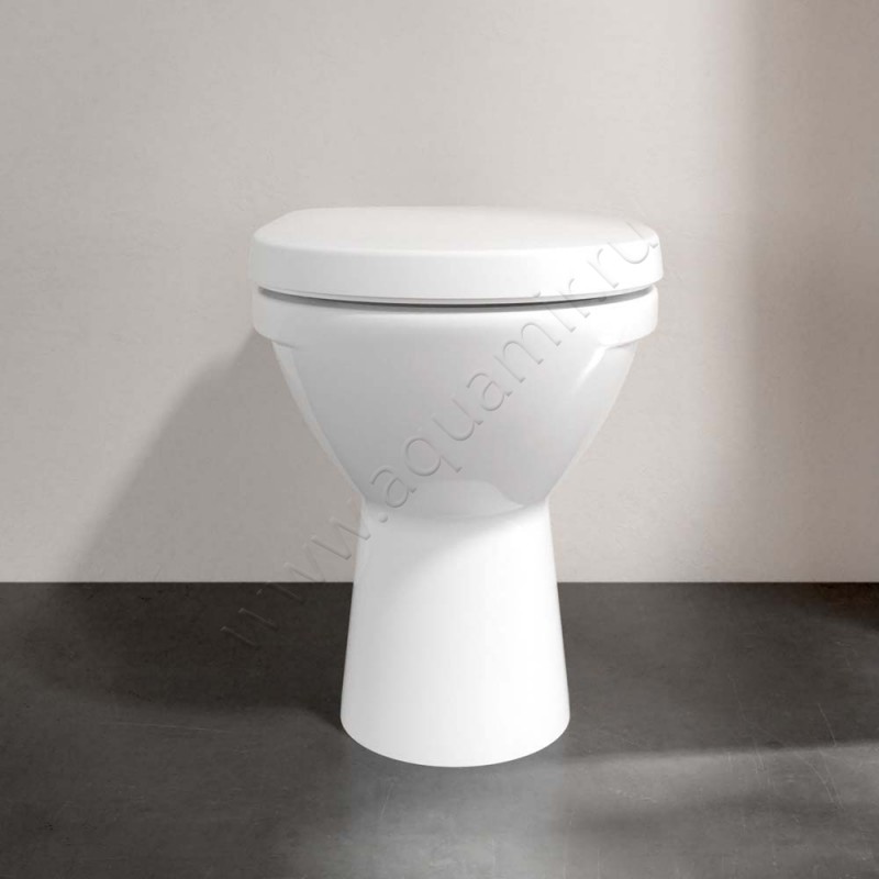 Унитаз приставной Villeroy & Boch O.NOVO с крышкой, 56 см, белый 565710019M396101 в интерьере