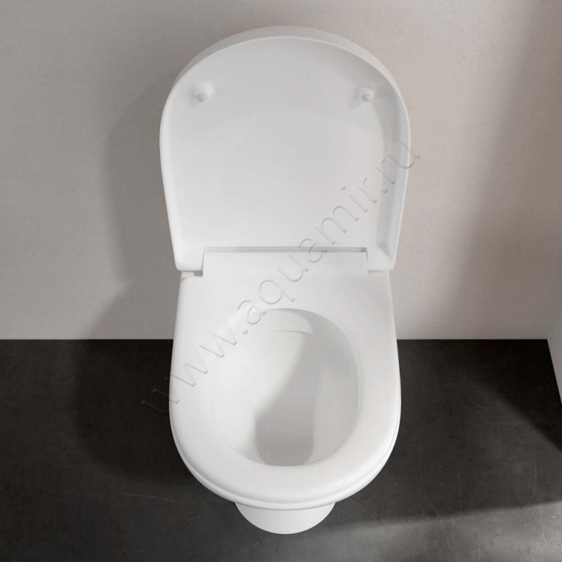 Унитаз приставной Villeroy & Boch O.NOVO с крышкой, 56 см, белый 565710019M396101 в интерьере