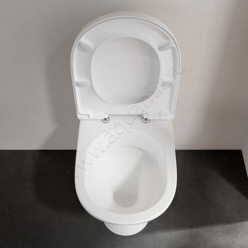 Унитаз приставной Villeroy & Boch O.NOVO с крышкой, 56 см, белый 565710019M396101 в интерьере