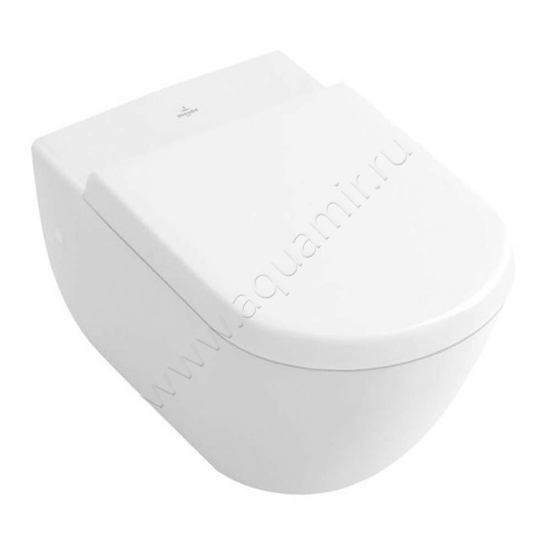 Унитаз подвесной Villeroy & Boch SUBWAY с крышкой, 56 см, белый 660010R19M55Q101 в интерьере