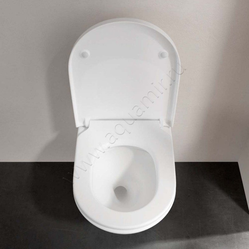 Унитаз подвесной Villeroy & Boch Subway 3.0 с крышкой микролифт, 56 см, безободковый, белый 4670T0018M42S101 в интерьере