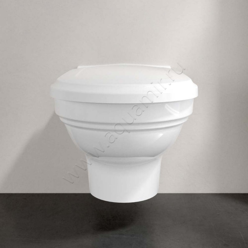 Унитаз подвесной Villeroy & Boch HOMMAGE с крышкой, 60 см, белый 6661B0R199266100 в интерьере