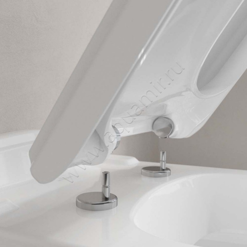 Унитаз подвесной Villeroy & Boch HOMMAGE с крышкой, 60 см, белый 6661B0R199266100 в интерьере