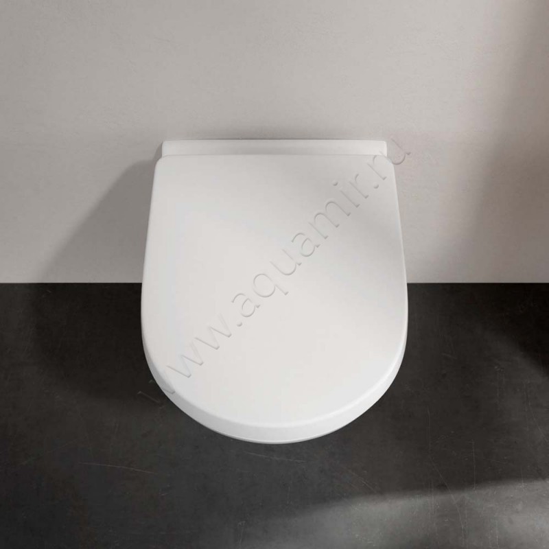 Унитаз подвесной Villeroy & Boch O.NOVO с крышкой, 49 см, белый 568810019M406101 в интерьере