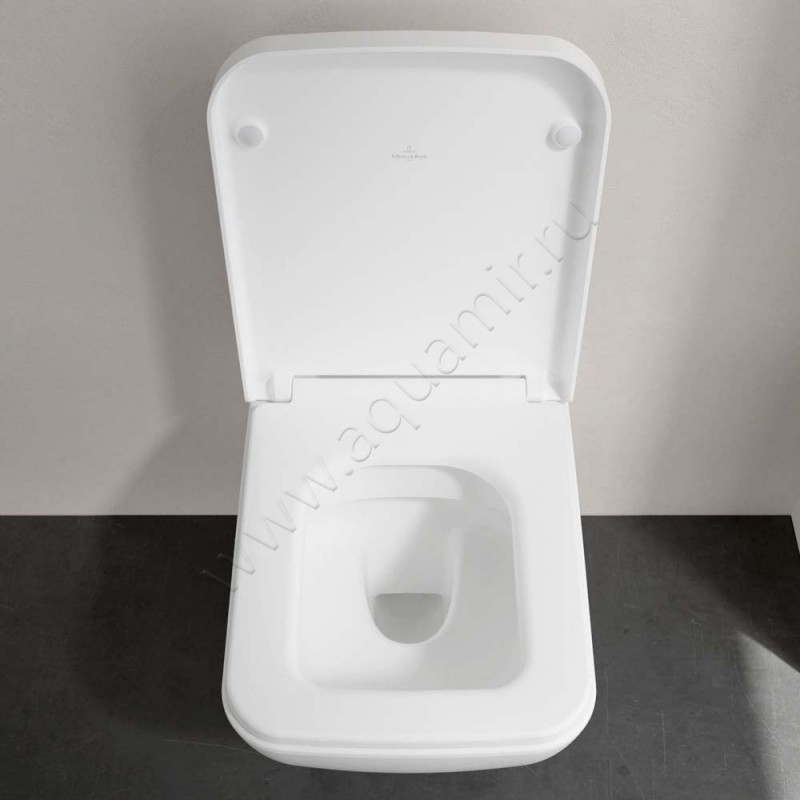 Унитаз подвесной Villeroy & Boch VENTICELLO с крышкой микролифт, 56 см, безободковый, белый матовый 4611R0RW8M22S1RW в интерьере