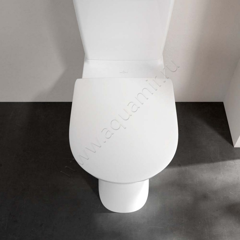 Унитаз-компакт Villeroy & Boch VICARE с крышкой, 71 см, безободковый, белый 4620R0T25760G1019M7261T1 в интерьере