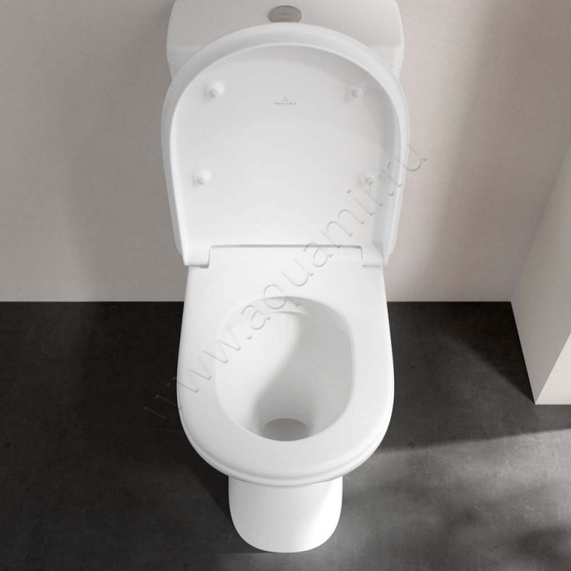 Унитаз-компакт Villeroy & Boch VICARE с крышкой, 71 см, безободковый, белый 4620R0T25760G1019M7261T1 в интерьере