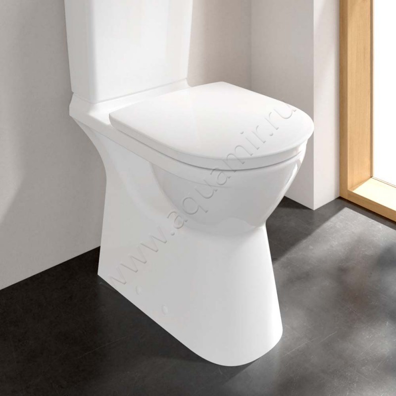 Унитаз-компакт Villeroy & Boch VICARE с крышкой микролифт, 71 см, безободковый, белый 4620R0T25760G1R19M67S1T1 в интерьере