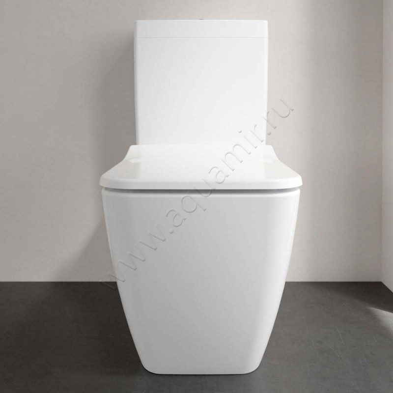 Унитаз-компакт Villeroy & Boch VENTICELLO с крышкой микролифт, 69 см, безободковый, белый 4612R001570711019M79S101 в интерьере