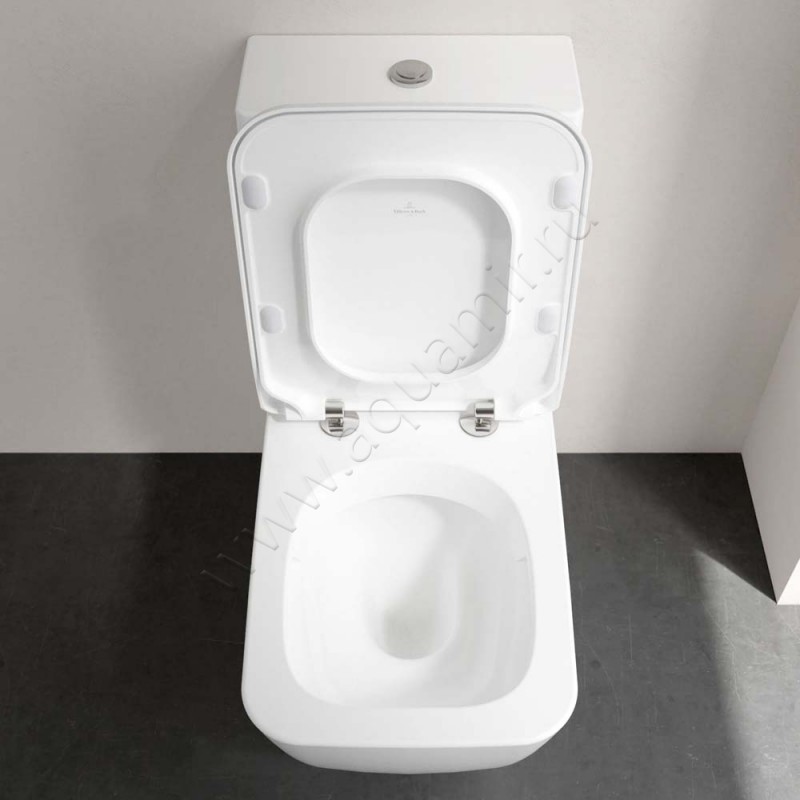 Унитаз-компакт Villeroy & Boch VENTICELLO с крышкой микролифт, 69 см, безободковый, белый 4612R001570711019M79S101 в интерьере