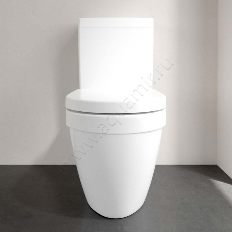 Унитаз-компакт Villeroy & Boch ARCHITECTURA с крышкой микролифт, 70 см, безободковый, белый 5691R0015787G10198M9C101 в интерьере