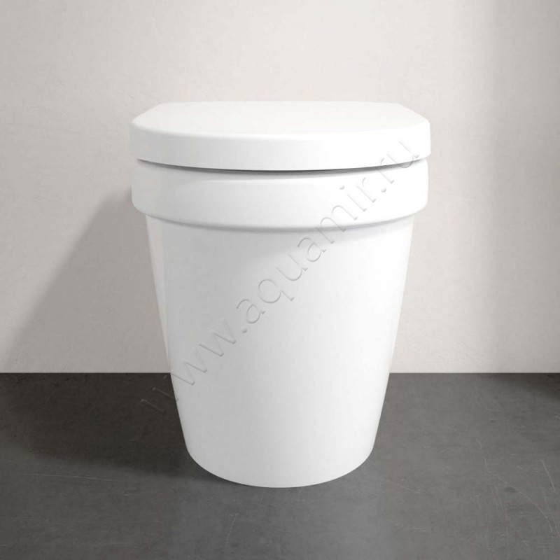 Унитаз приставной Villeroy & Boch ARCHITECTURA с крышкой микролифт, 54 см, безободковый, белый 5690R0R198M9C101 в интерьере