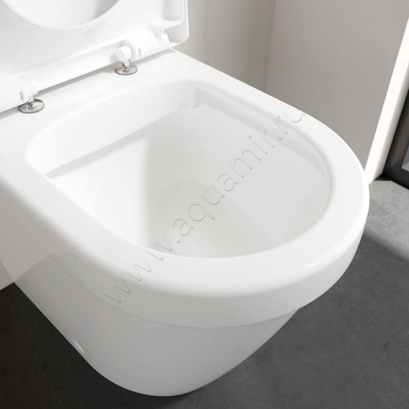 Унитаз приставной Villeroy & Boch ARCHITECTURA с крышкой микролифт, 54 см, безободковый, белый 5690R0R198M9C101 в интерьере