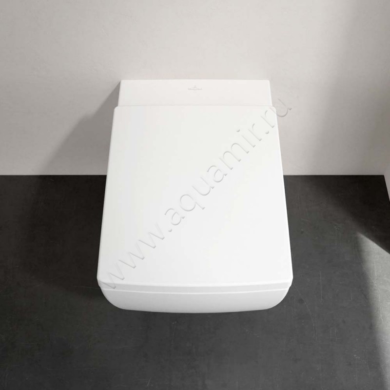 Унитаз подвесной Villeroy & Boch Memento 2.0 с крышкой микролифт, 56 см, безободковый, белый матовый 4633R0RW8M24S1RW в интерьере