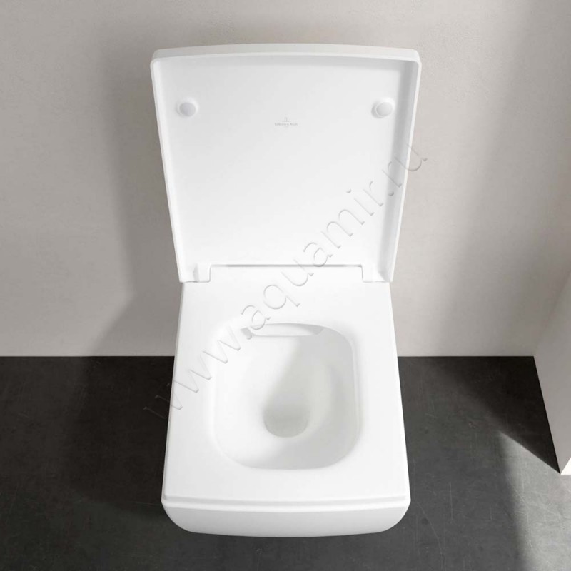 Унитаз подвесной Villeroy & Boch Memento 2.0 с крышкой микролифт, 56 см, безободковый, белый матовый 4633R0RW8M24S1RW в интерьере