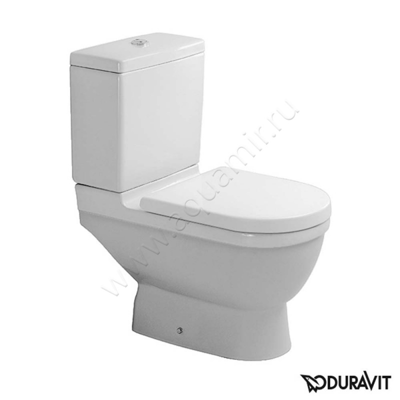 Унитаз-компакт Duravit STARCK 3 с крышкой, 65,5 см, безободковый, белый 012601000009201000050063810000 в интерьере
